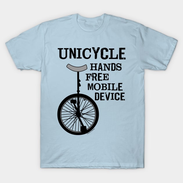 Unicycle Mobile Device Bold T-Shirt by Barthol Graphics